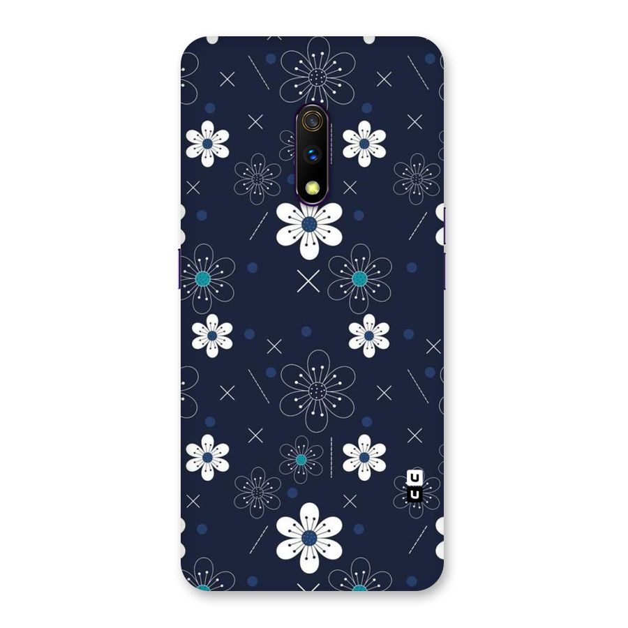 White Floral Shapes Back Case for Realme X