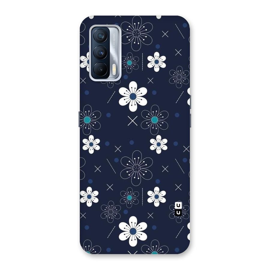 White Floral Shapes Back Case for Realme X7
