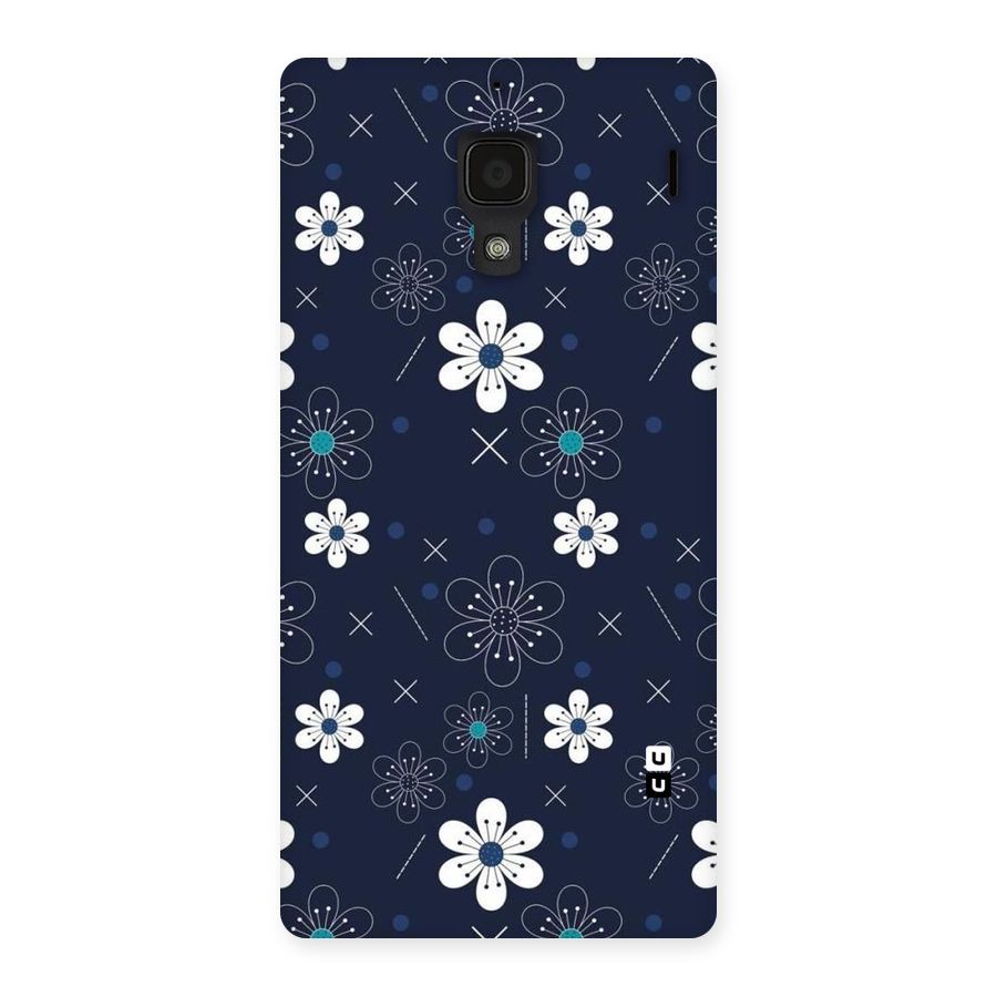 White Floral Shapes Back Case for Redmi 1S