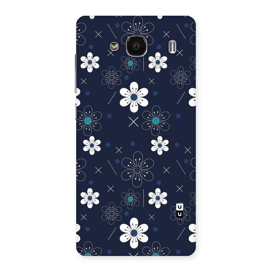 White Floral Shapes Back Case for Redmi 2s