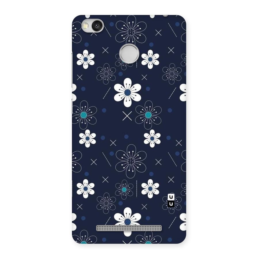 White Floral Shapes Back Case for Redmi 3S Prime