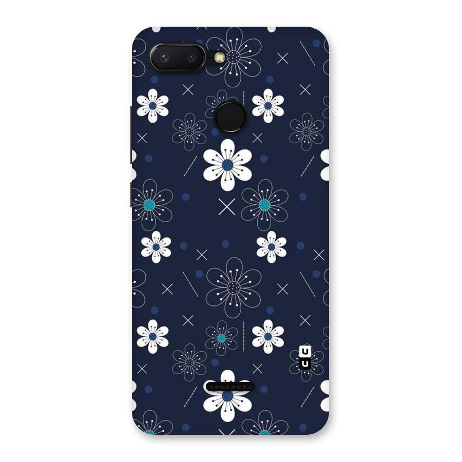 White Floral Shapes Back Case for Redmi 6