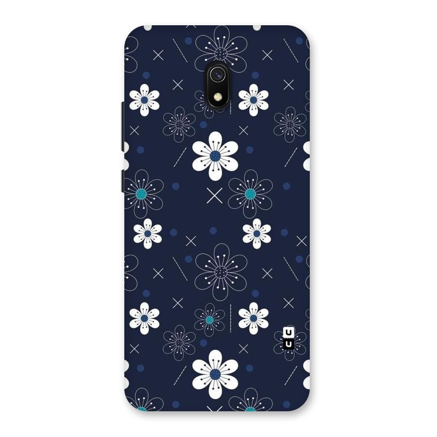 White Floral Shapes Back Case for Redmi 8A