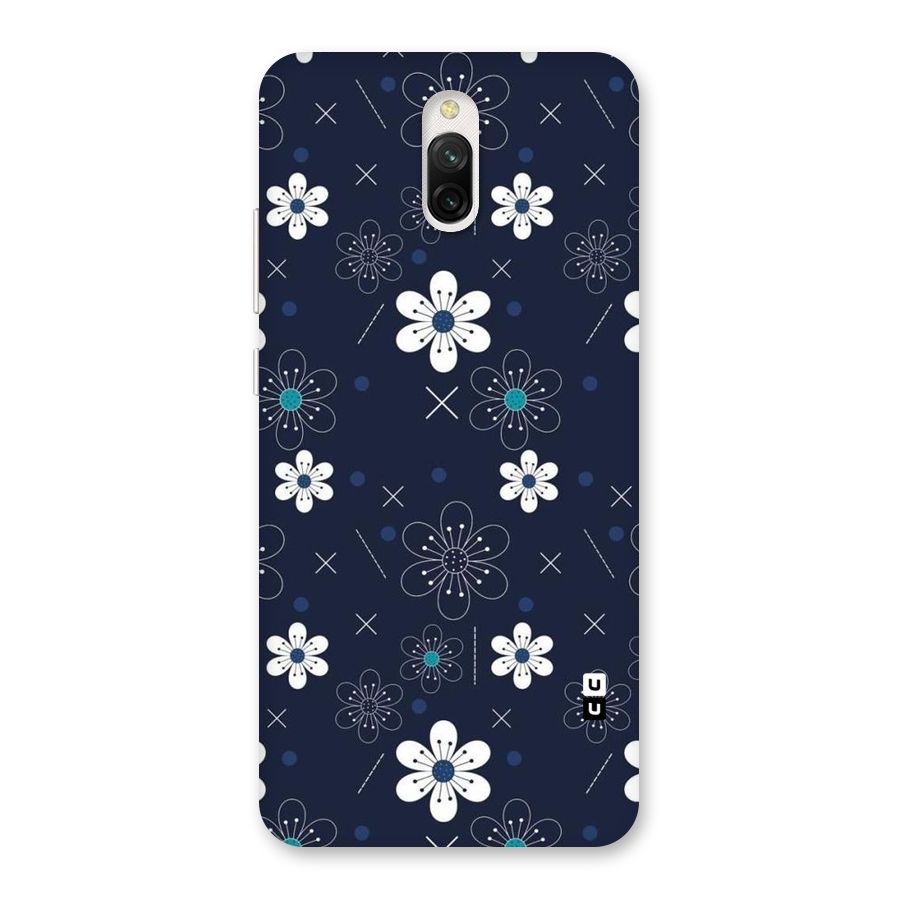 White Floral Shapes Back Case for Redmi 8A Dual