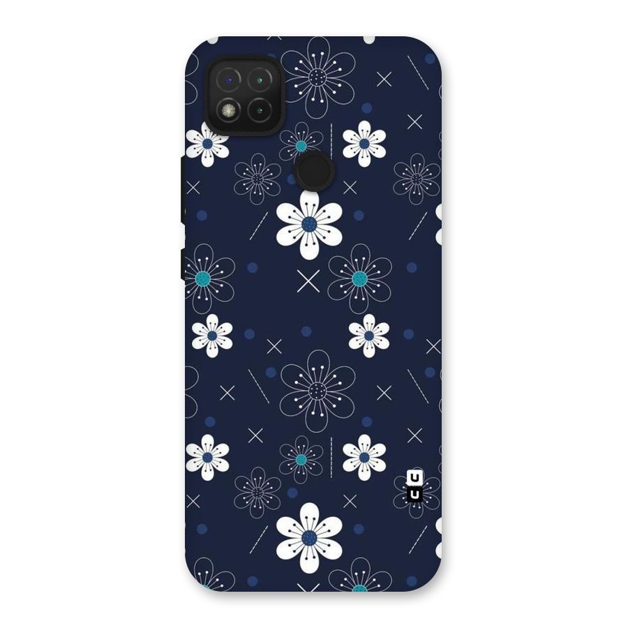 White Floral Shapes Back Case for Redmi 9