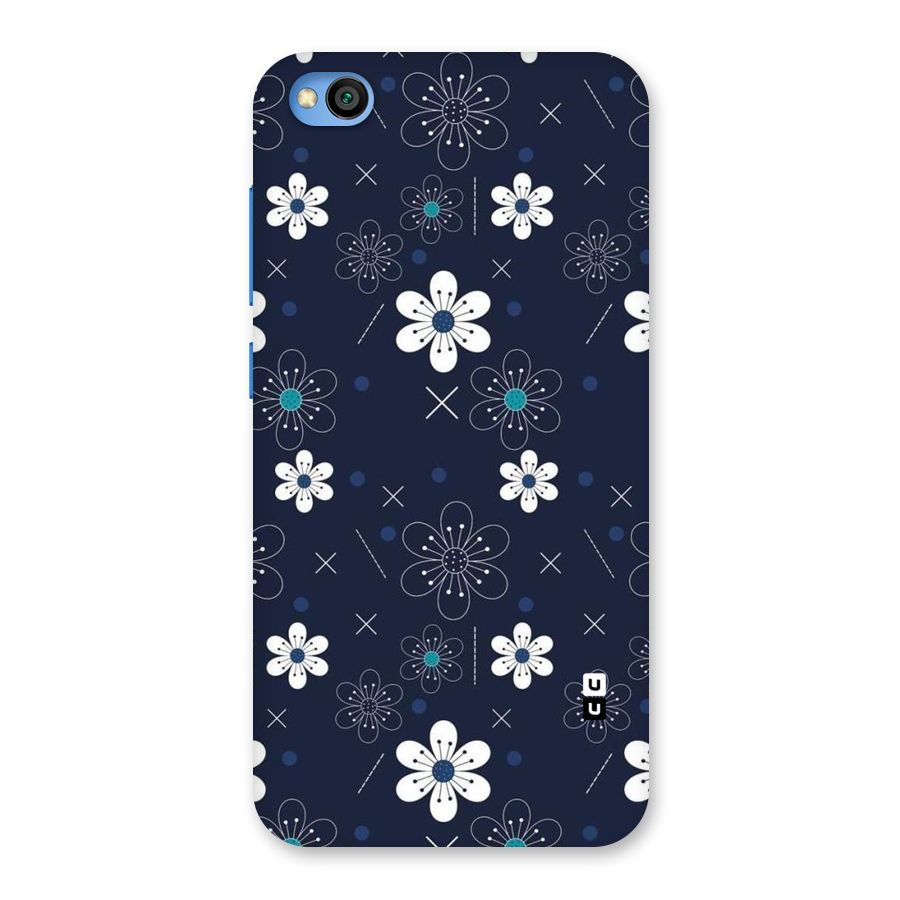 White Floral Shapes Back Case for Redmi Go