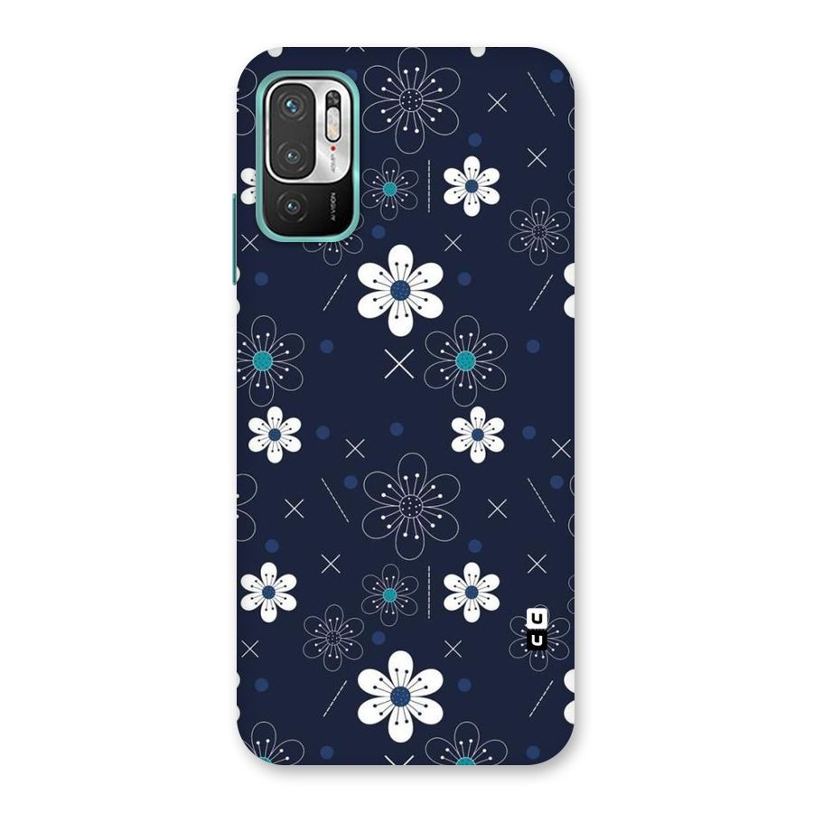 White Floral Shapes Back Case for Redmi Note 10T 5G