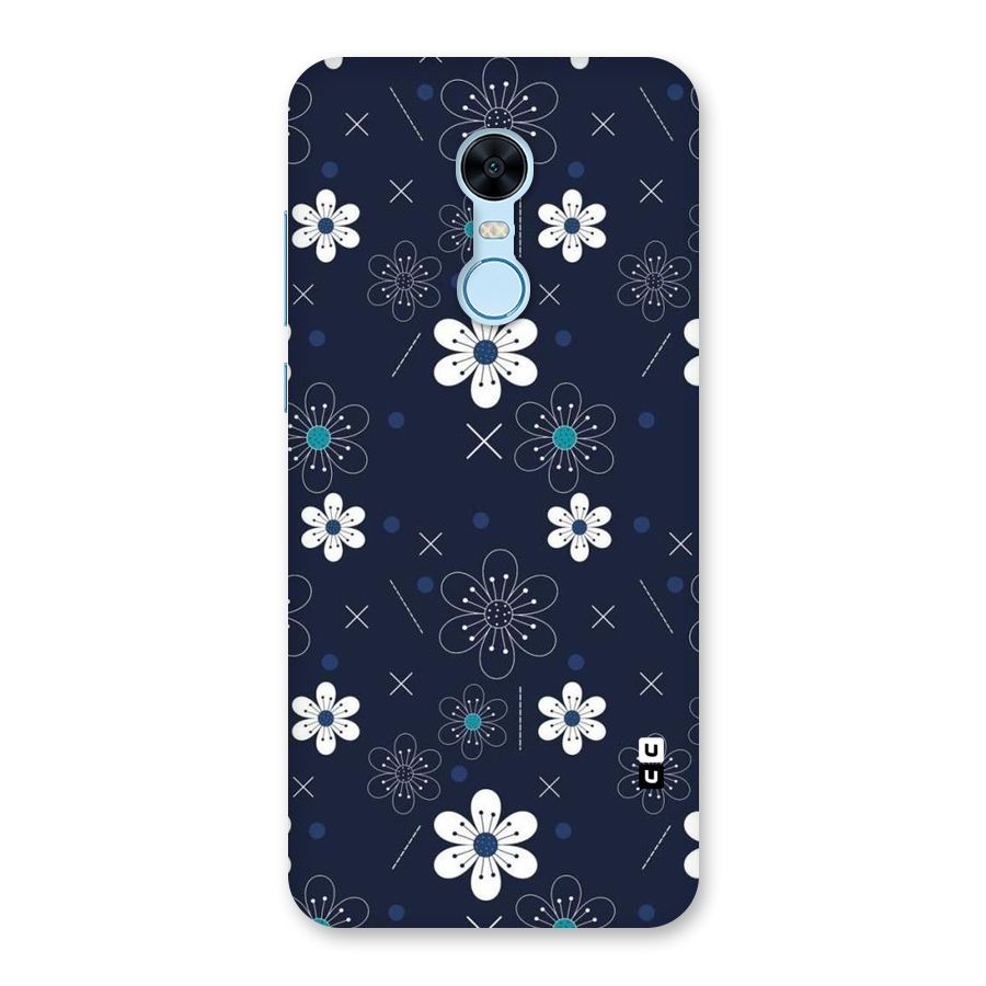 White Floral Shapes Back Case for Redmi Note 5