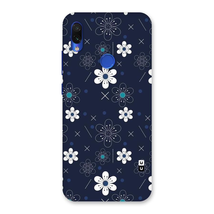White Floral Shapes Back Case for Redmi Note 7S