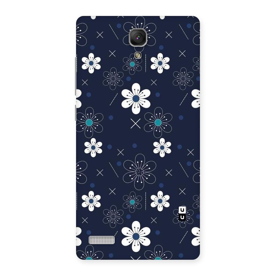 White Floral Shapes Back Case for Redmi Note Prime