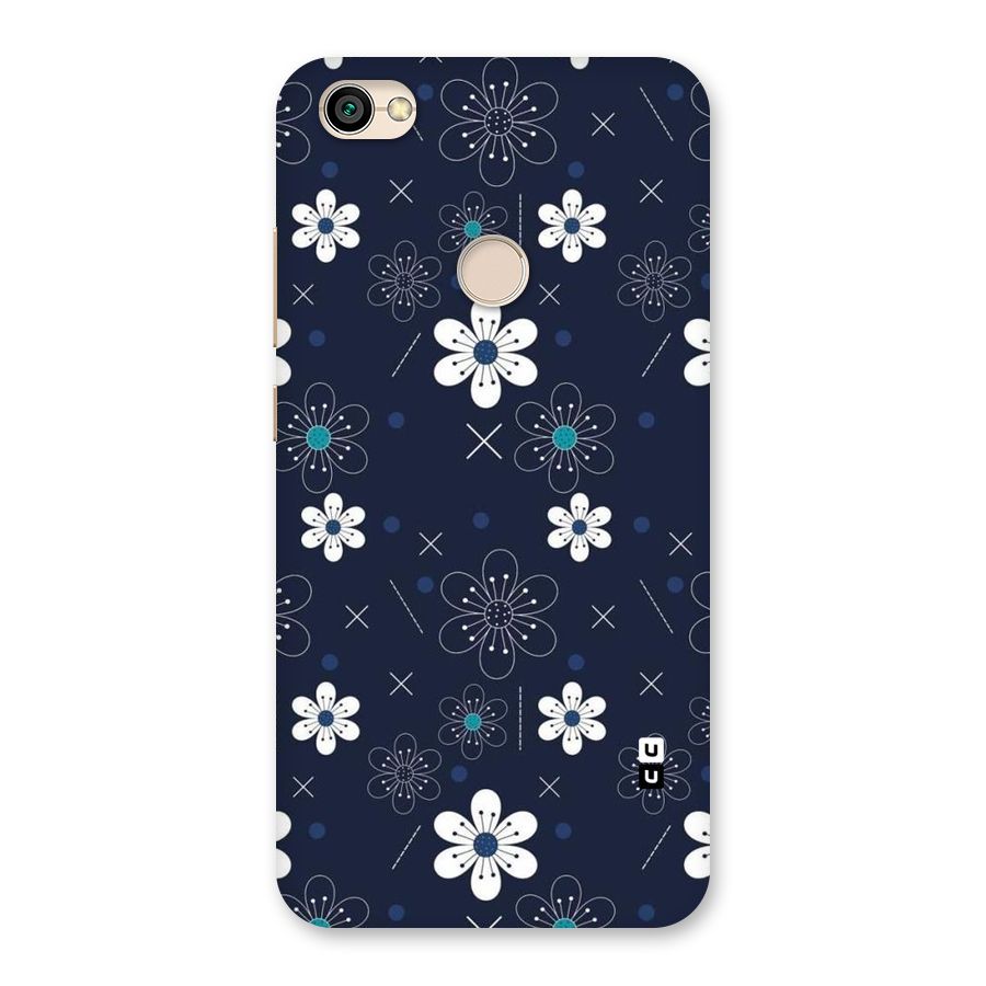White Floral Shapes Back Case for Redmi Y1 2017
