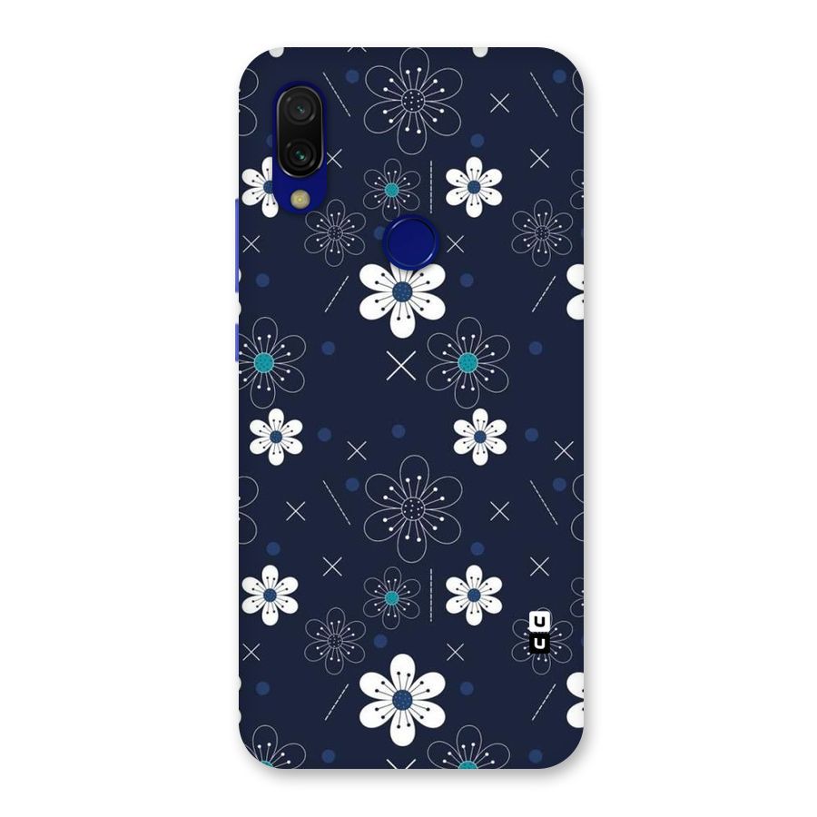 White Floral Shapes Back Case for Redmi Y3