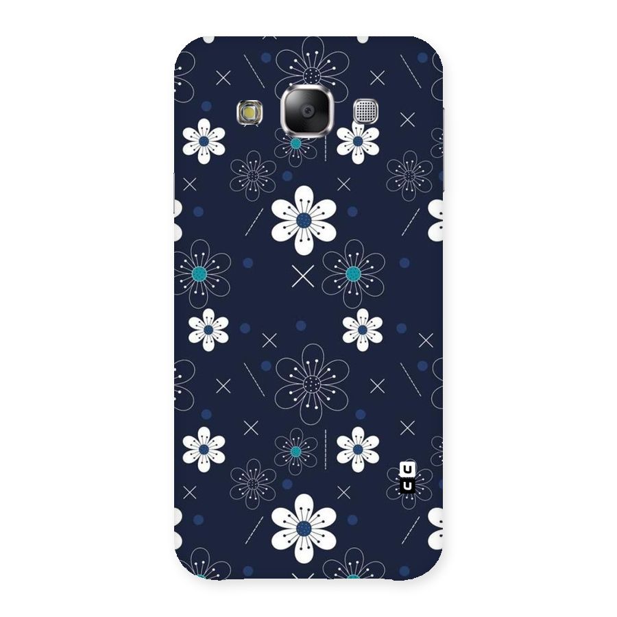 White Floral Shapes Back Case for Samsung Galaxy E5