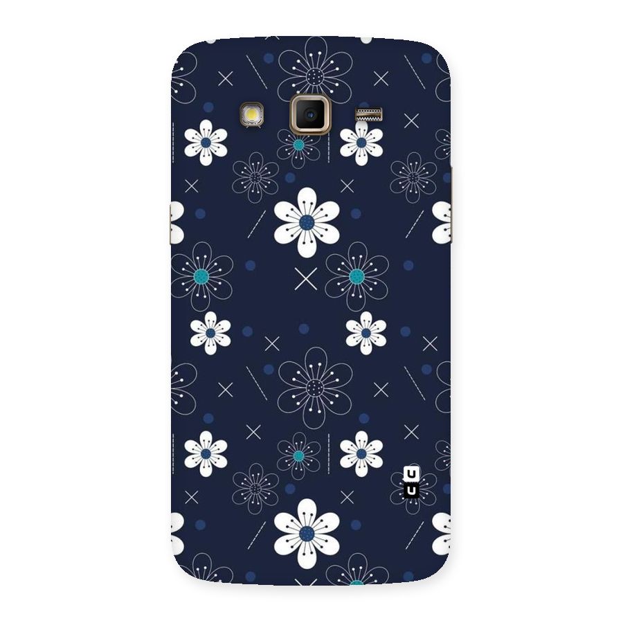 White Floral Shapes Back Case for Samsung Galaxy Grand 2