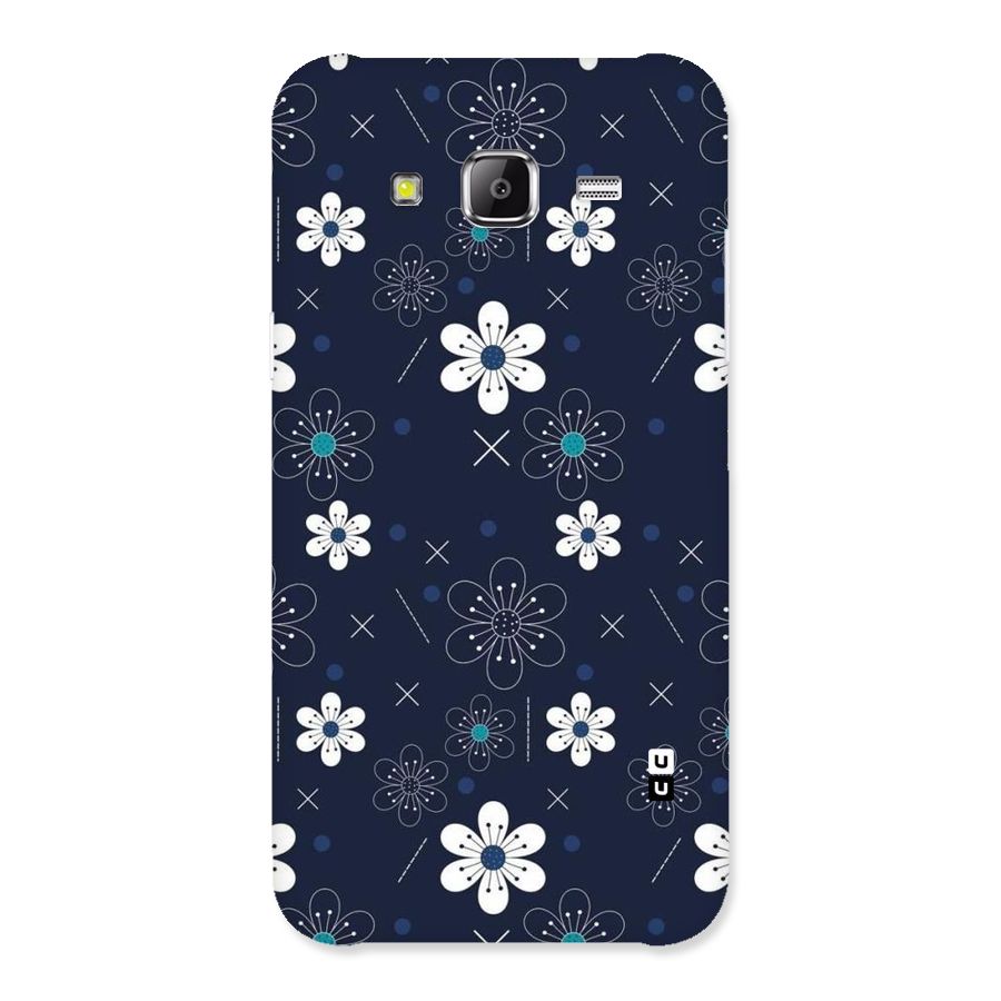White Floral Shapes Back Case for Samsung Galaxy J2 Prime