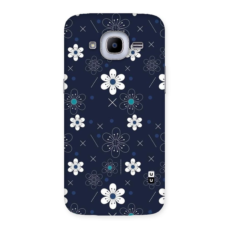 White Floral Shapes Back Case for Samsung Galaxy J2 Pro