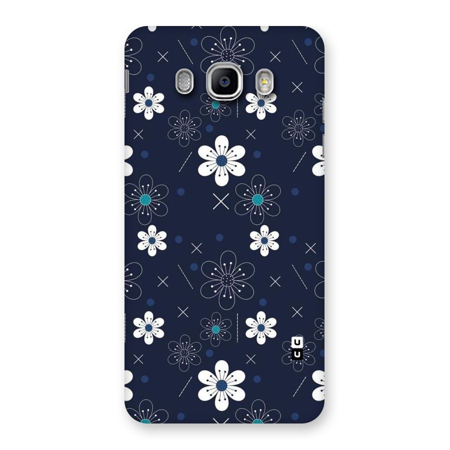 White Floral Shapes Back Case for Samsung Galaxy J5 2016