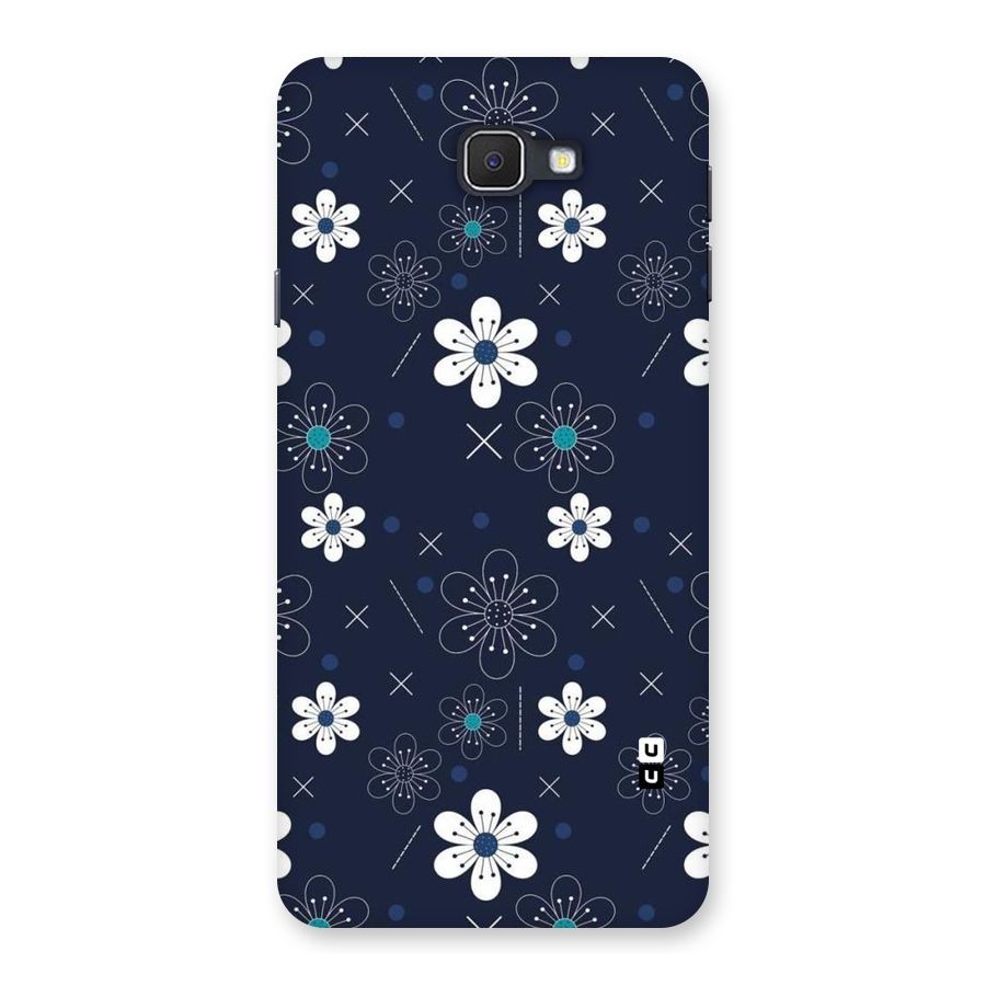 White Floral Shapes Back Case for Samsung Galaxy J7 Prime