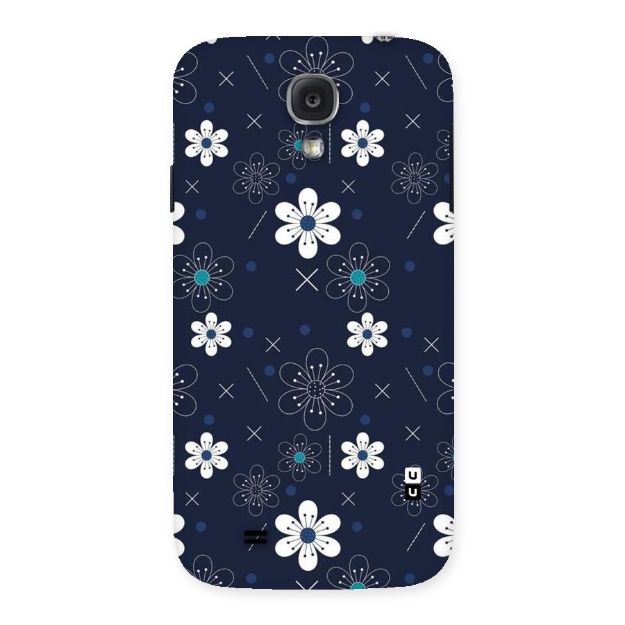 White Floral Shapes Back Case for Samsung Galaxy S4