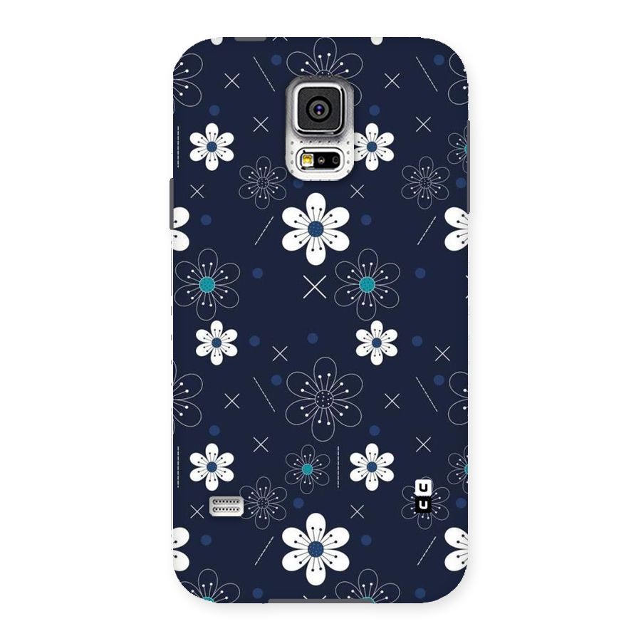 White Floral Shapes Back Case for Samsung Galaxy S5