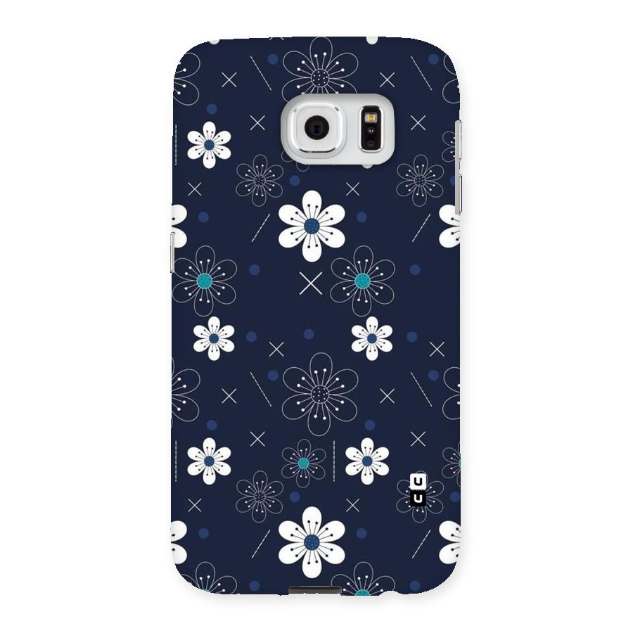 White Floral Shapes Back Case for Samsung Galaxy S6