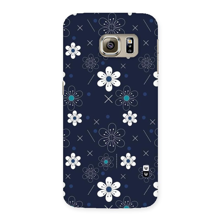 White Floral Shapes Back Case for Samsung Galaxy S6 Edge