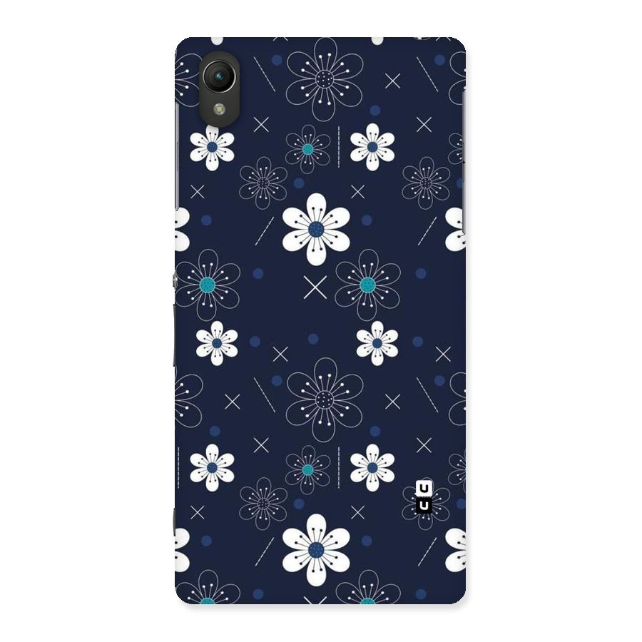 White Floral Shapes Back Case for Sony Xperia Z2