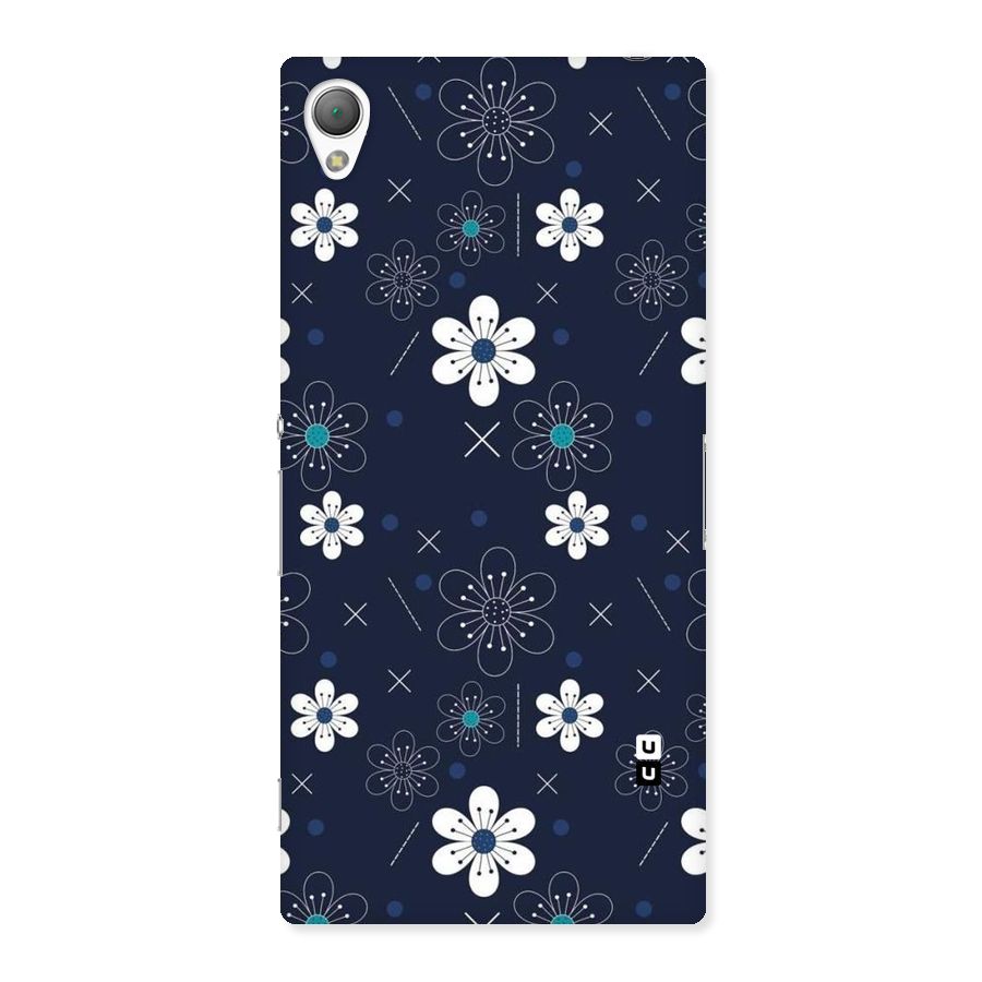 White Floral Shapes Back Case for Sony Xperia Z3