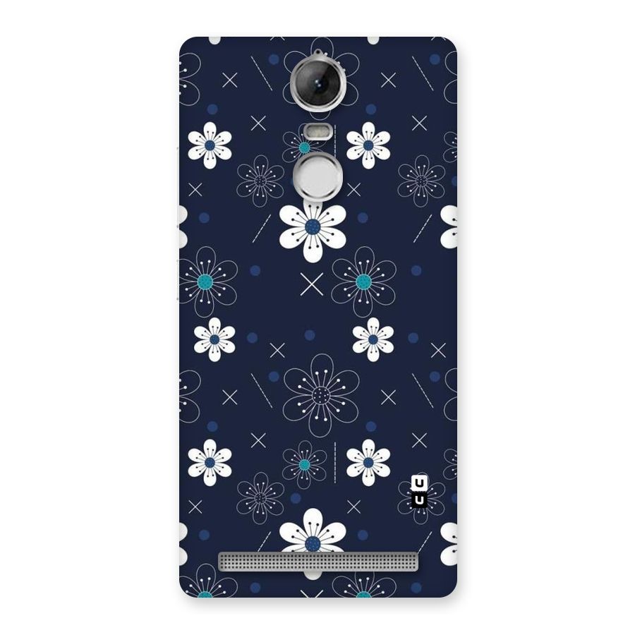 White Floral Shapes Back Case for Vibe K5 Note