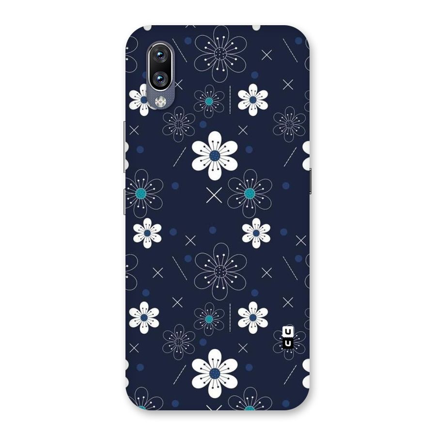 White Floral Shapes Back Case for Vivo NEX