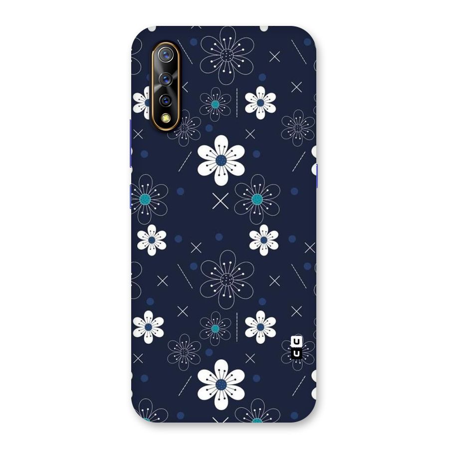 White Floral Shapes Back Case for Vivo S1