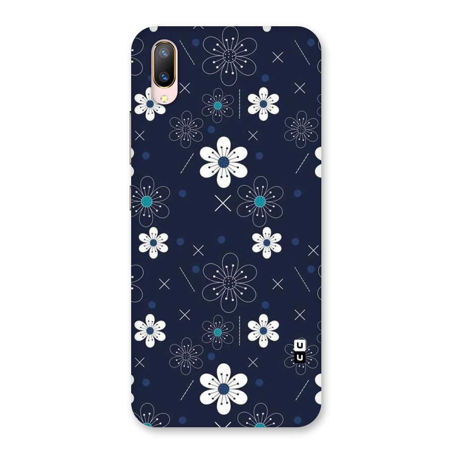White Floral Shapes Back Case for Vivo V11 Pro