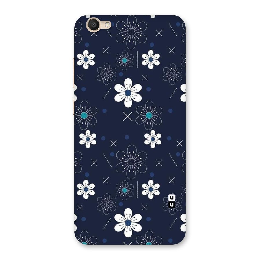 White Floral Shapes Back Case for Vivo V5