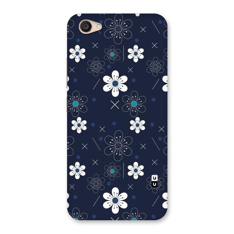 White Floral Shapes Back Case for Vivo V5 Plus