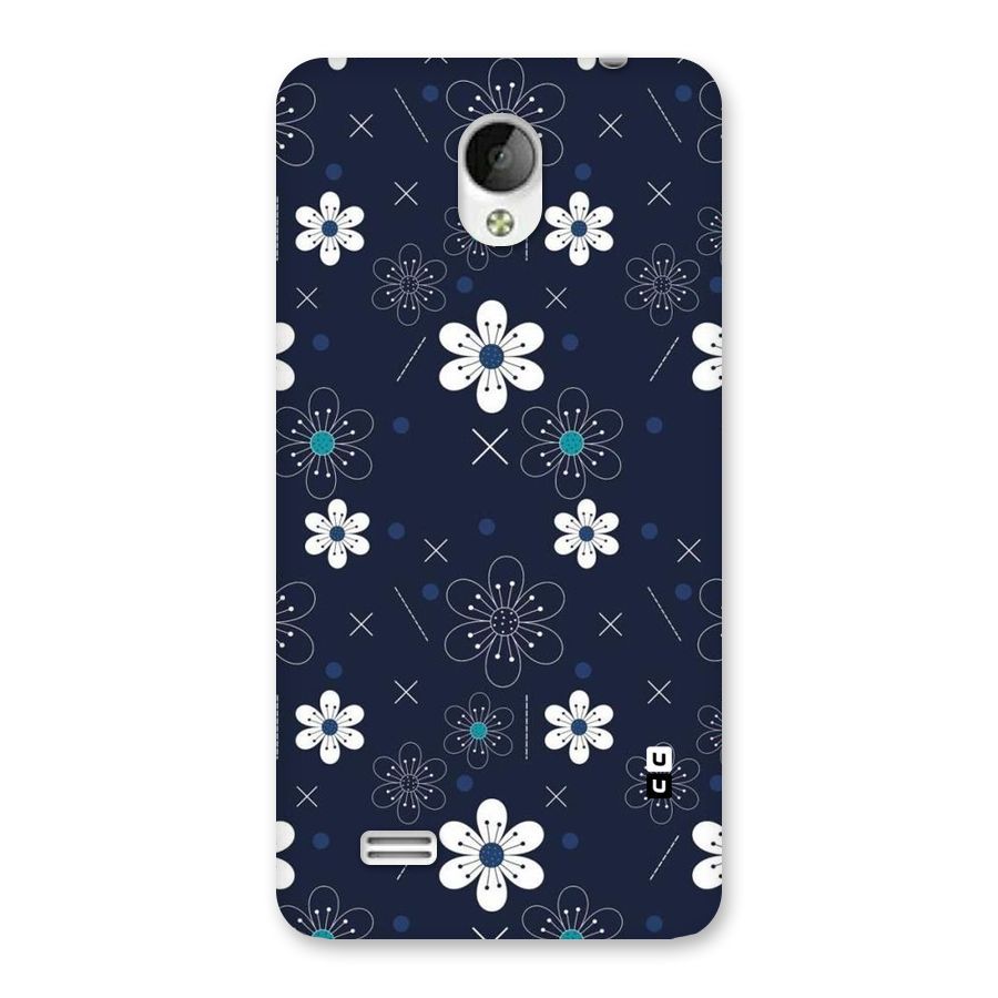 White Floral Shapes Back Case for Vivo Y21
