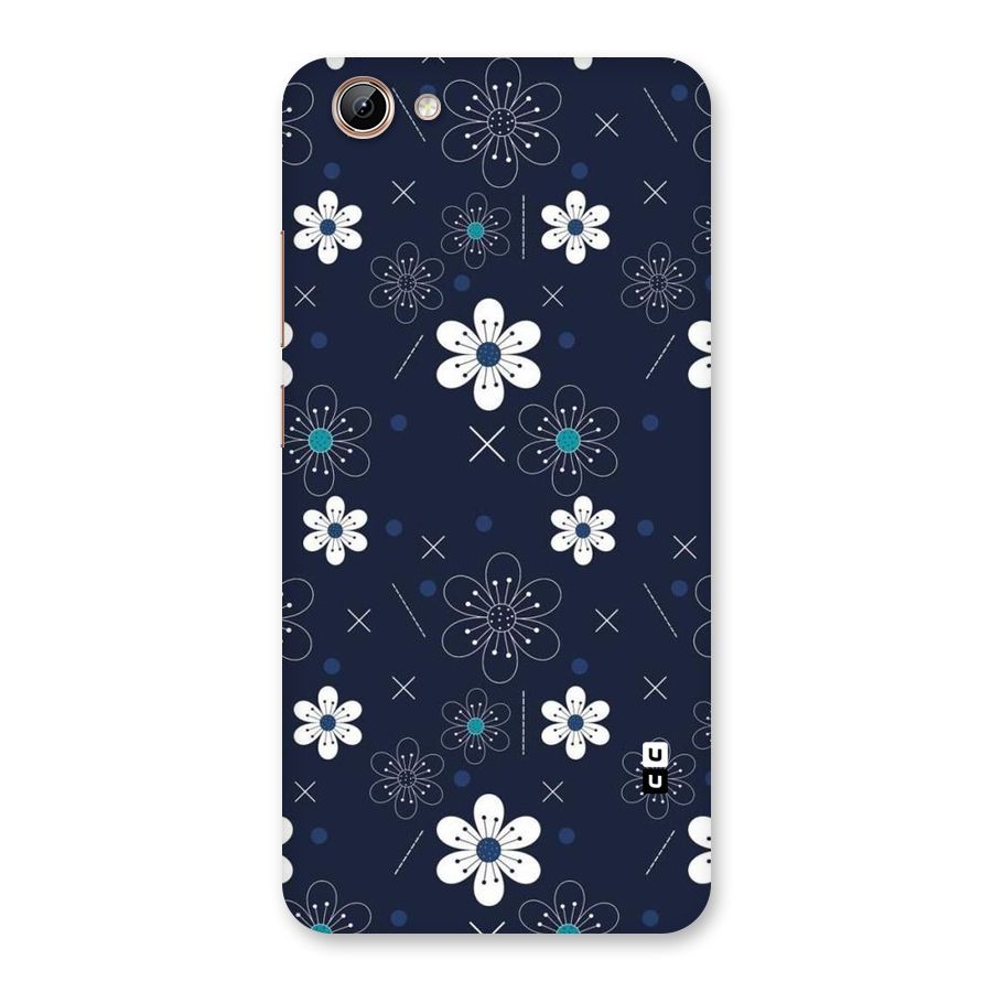 White Floral Shapes Back Case for Vivo Y71