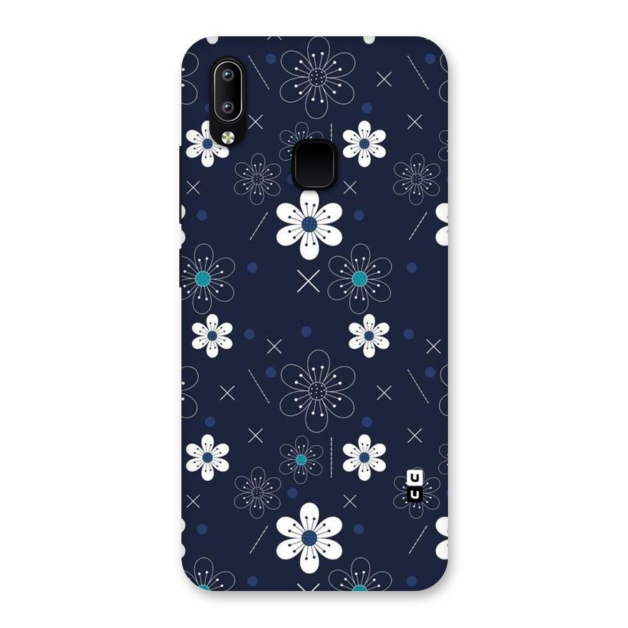 White Floral Shapes Back Case for Vivo Y93