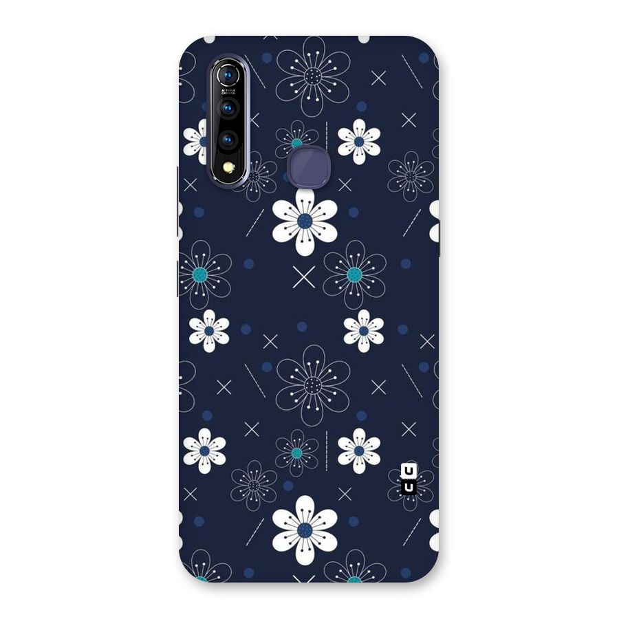 White Floral Shapes Back Case for Vivo Z1 Pro