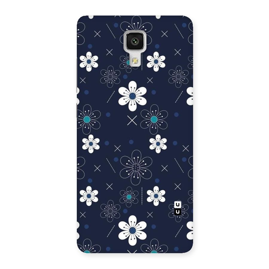 White Floral Shapes Back Case for Xiaomi Mi 4