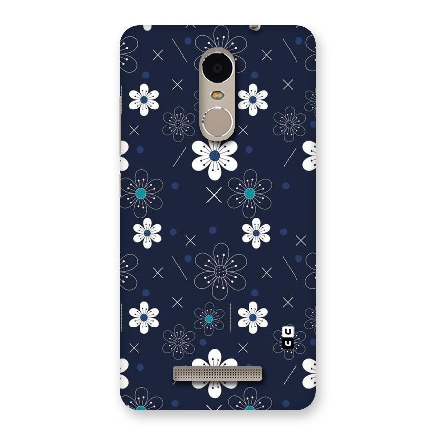 White Floral Shapes Back Case for Xiaomi Redmi Note 3
