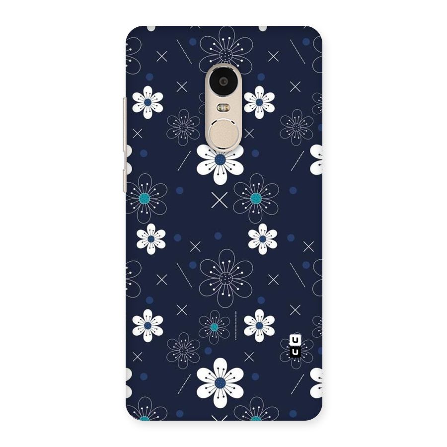 White Floral Shapes Back Case for Xiaomi Redmi Note 4