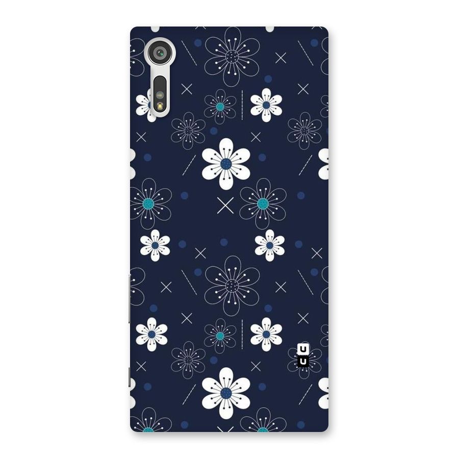White Floral Shapes Back Case for Xperia XZ
