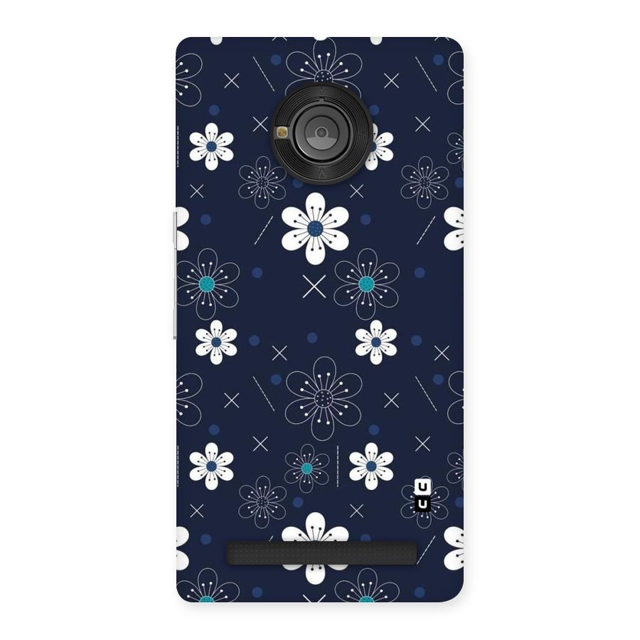 White Floral Shapes Back Case for Yu Yuphoria