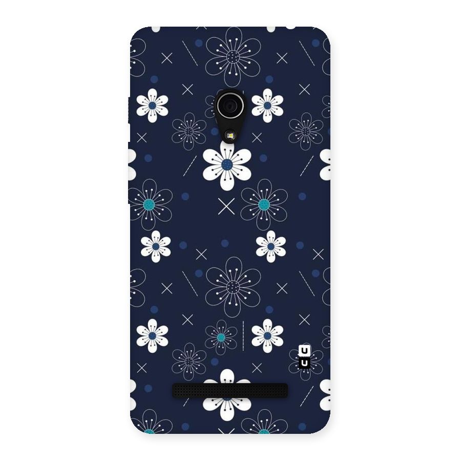 White Floral Shapes Back Case for Zenfone 5