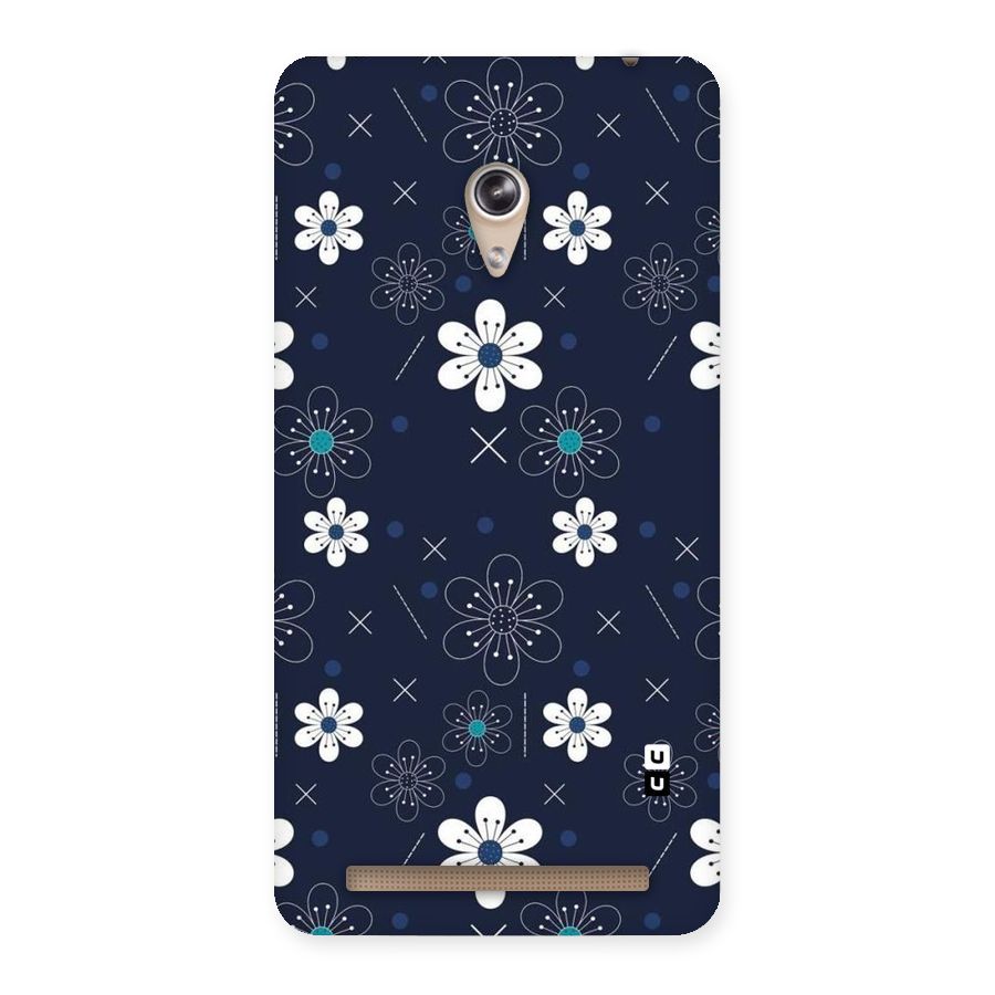 White Floral Shapes Back Case for Zenfone 6
