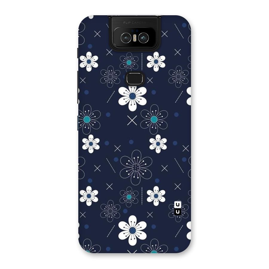 White Floral Shapes Back Case for Zenfone 6z