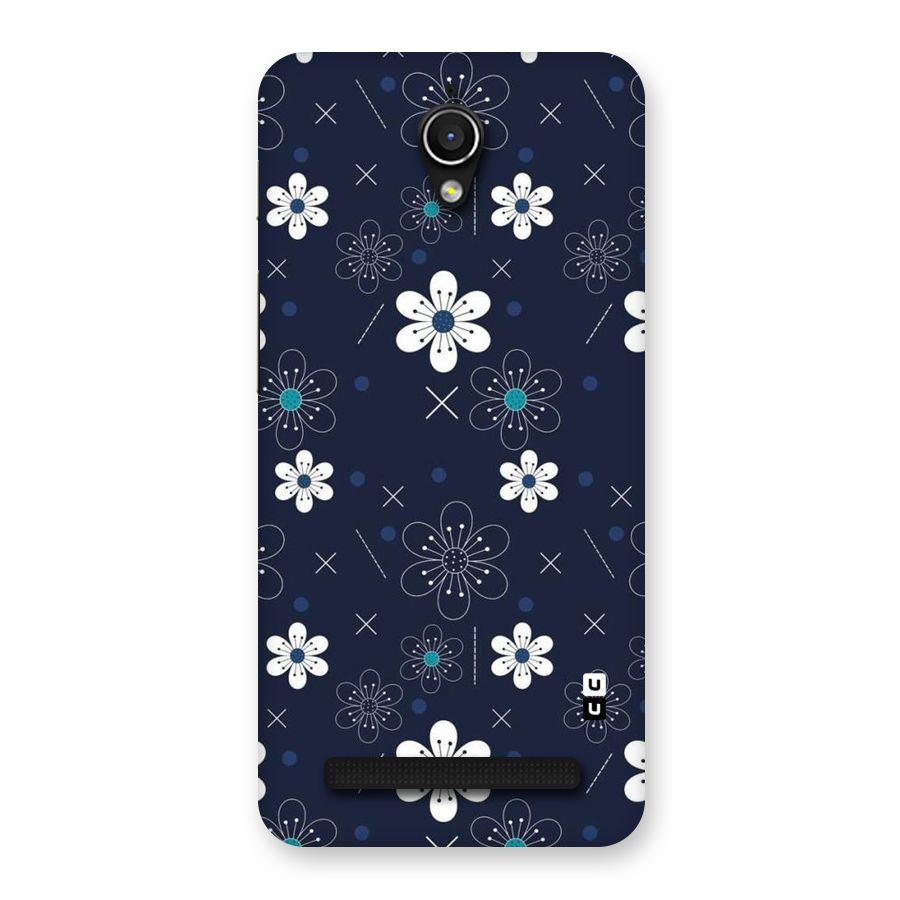 White Floral Shapes Back Case for Zenfone Go