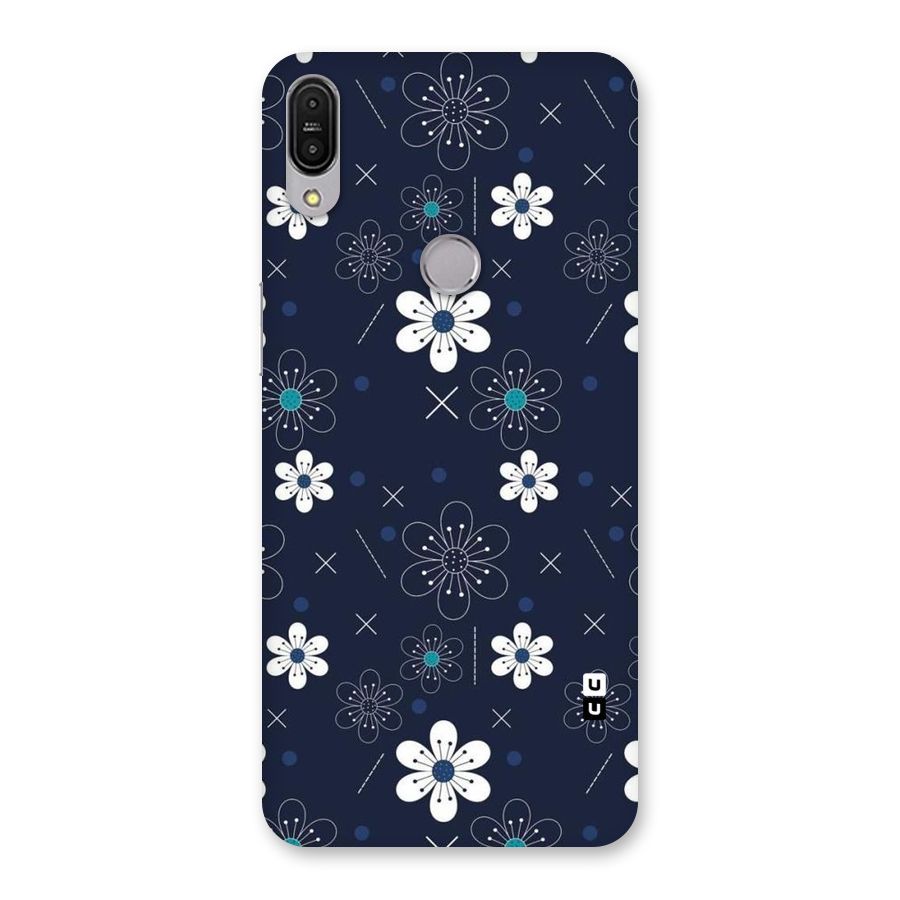 White Floral Shapes Back Case for Zenfone Max Pro M1