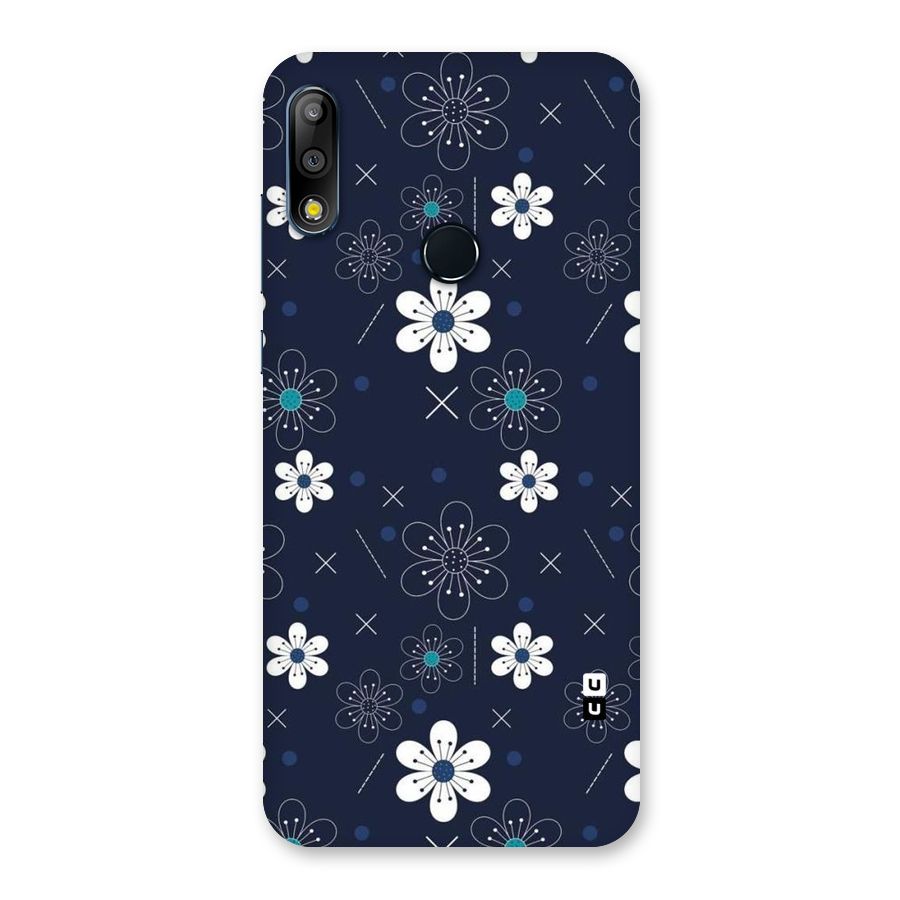 White Floral Shapes Back Case for Zenfone Max Pro M2