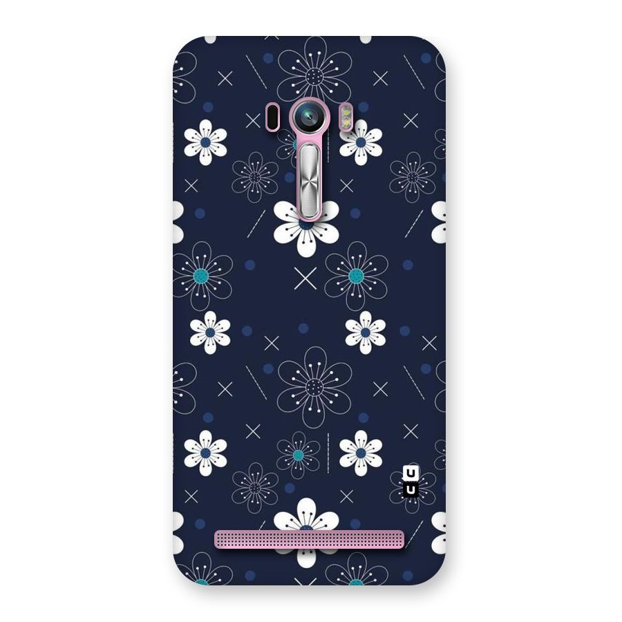 White Floral Shapes Back Case for Zenfone Selfie